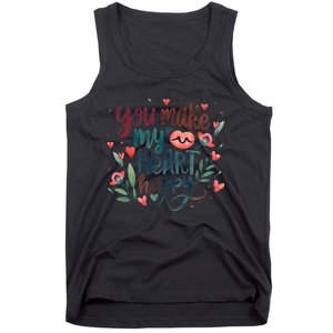 You Make My Heart Happy Cool Couples Matching Valentines Tank Top