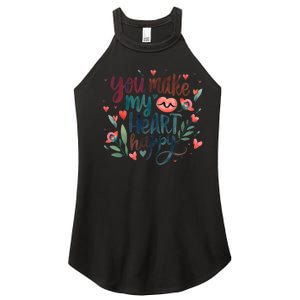 You Make My Heart Happy Cool Couples Matching Valentines Women's Perfect Tri Rocker Tank