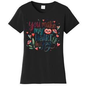 You Make My Heart Happy Cool Couples Matching Valentines Women's T-Shirt