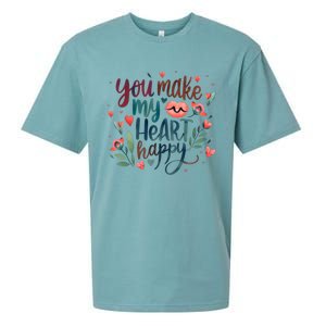 You Make My Heart Happy Cool Couples Matching Valentines Sueded Cloud Jersey T-Shirt