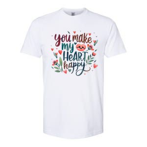 You Make My Heart Happy Cool Couples Matching Valentines Softstyle CVC T-Shirt