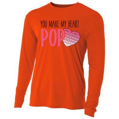 You Make My Heart Pop Popper Funny Pop It Valentines Funny Gift Cooling Performance Long Sleeve Crew