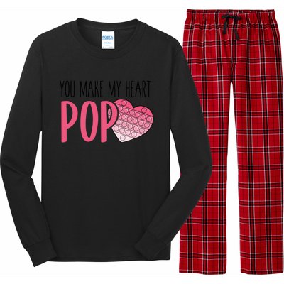 You Make My Heart Pop Popper Funny Pop It Valentines Funny Gift Long Sleeve Pajama Set