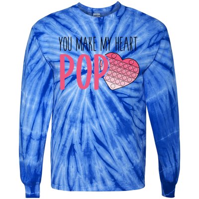 You Make My Heart Pop Popper Funny Pop It Valentines Funny Gift Tie-Dye Long Sleeve Shirt