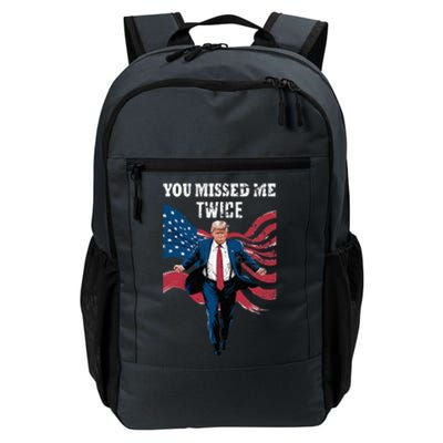 You Missed Me Twice Trump Missed Again Trump 2024 Us Flag Daily Commute Backpack