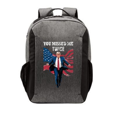 You Missed Me Twice Trump Missed Again Trump 2024 Us Flag Vector Backpack