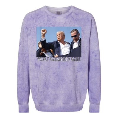 You Missed Me Donald Trump 2024 Usa Election Voting Colorblast Crewneck Sweatshirt