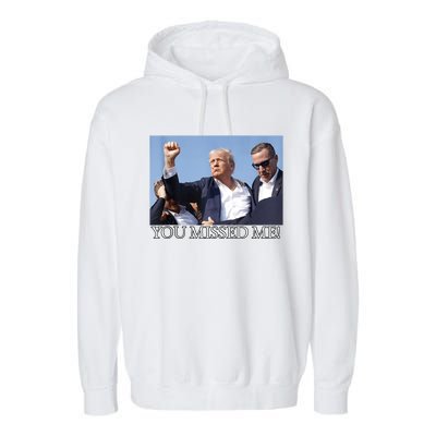 You Missed Me Donald Trump 2024 Usa Election Voting Garment-Dyed Fleece Hoodie