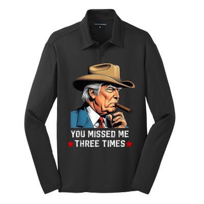 You Missed Me Again Vote President Trump 2024 Silk Touch Performance Long Sleeve Polo