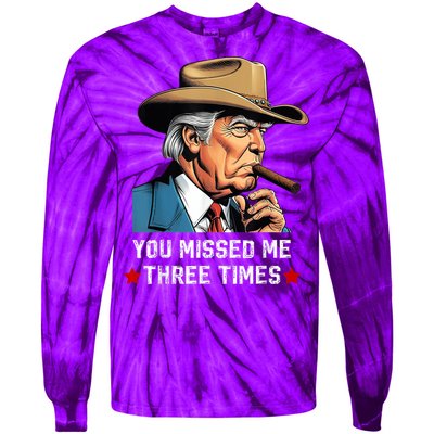 You Missed Me Again Vote President Trump 2024 Tie-Dye Long Sleeve Shirt