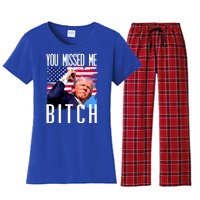 You Missed Me Bitch Trump 2024 Women's Flannel Pajama Set