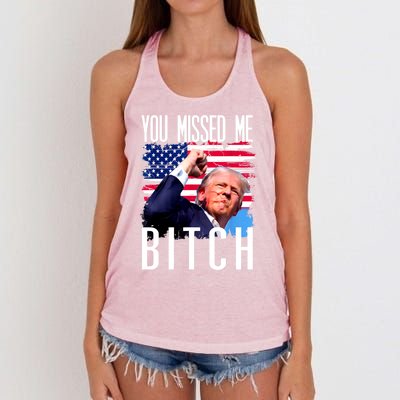 You Missed Me Bitch Trump 2024 Women's Knotted Racerback Tank