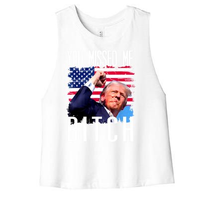 You Missed Me Bitch Trump 2024 Women's Racerback Cropped Tank