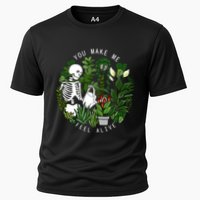 You Make Me Feel Alive Plant Lover Skeleton Cooling Performance Crew T-Shirt