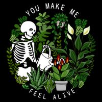 You Make Me Feel Alive Plant Lover Skeleton Cooling Performance Crew T-Shirt