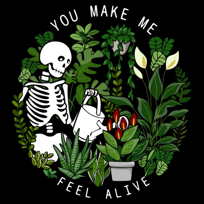 You Make Me Feel Alive Plant Lover Skeleton Cooling Performance Crew T-Shirt
