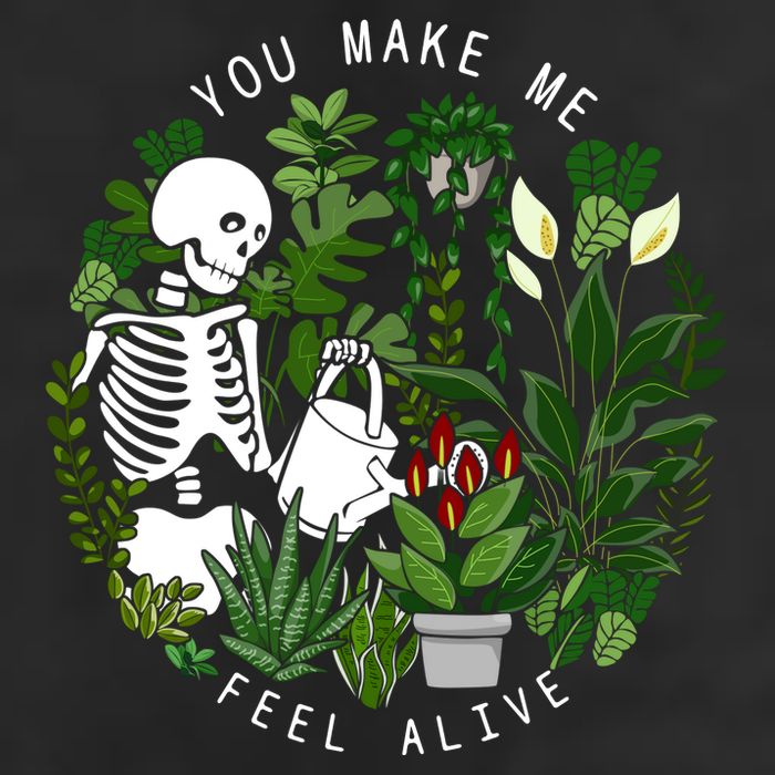 You Make Me Feel Alive Plant Lover Skeleton 11oz C Handle Ceramic Mug