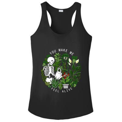 You Make Me Feel Alive Plant Lover Skeleton Ladies PosiCharge Competitor Racerback Tank