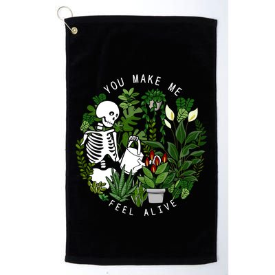 You Make Me Feel Alive Plant Lover Skeleton Golf Towel