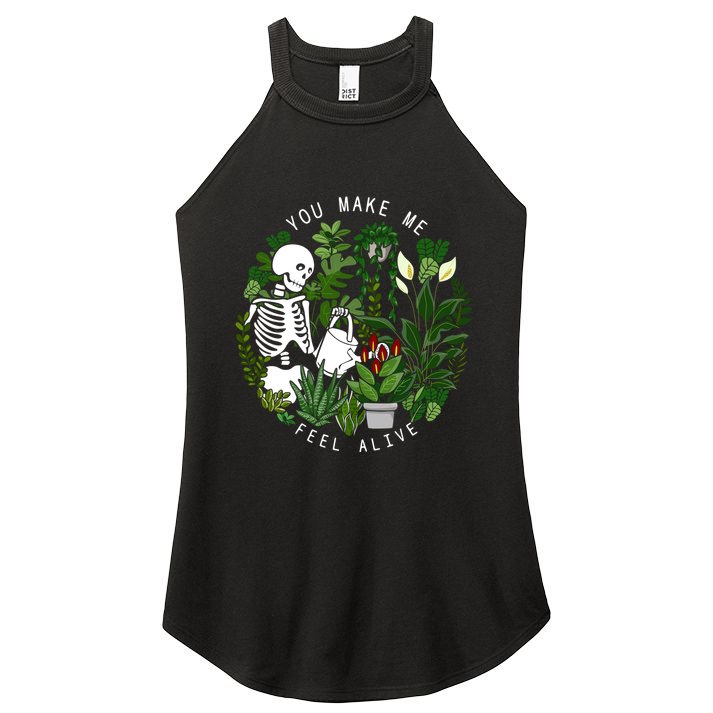 You Make Me Feel Alive Plant Lover Skeleton Women's Perfect Tri Rocker Tank