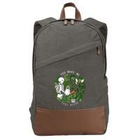You Make Me Feel Alive Plant Lover Skeleton Cotton Canvas Backpack