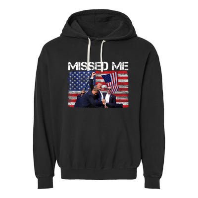 You Missed Me Donald Trump 2024 Usa Election Voting Garment-Dyed Fleece Hoodie