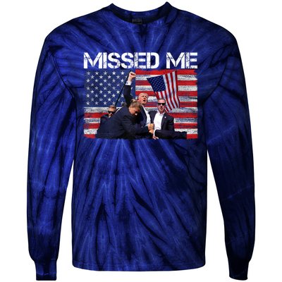 You Missed Me Donald Trump 2024 Usa Election Voting Tie-Dye Long Sleeve Shirt