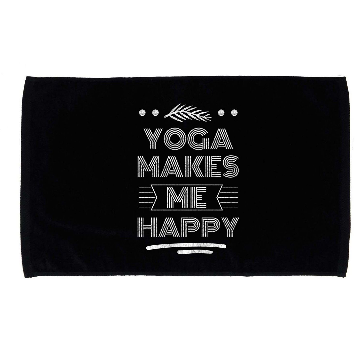 Yoga Makes Me Happy Meditation Mindfulness Pilates Gift Microfiber Hand Towel