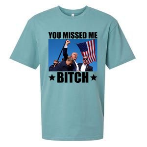 You Missed Me Bitch Trump 2024 Survived Election Rally Gift Sueded Cloud Jersey T-Shirt