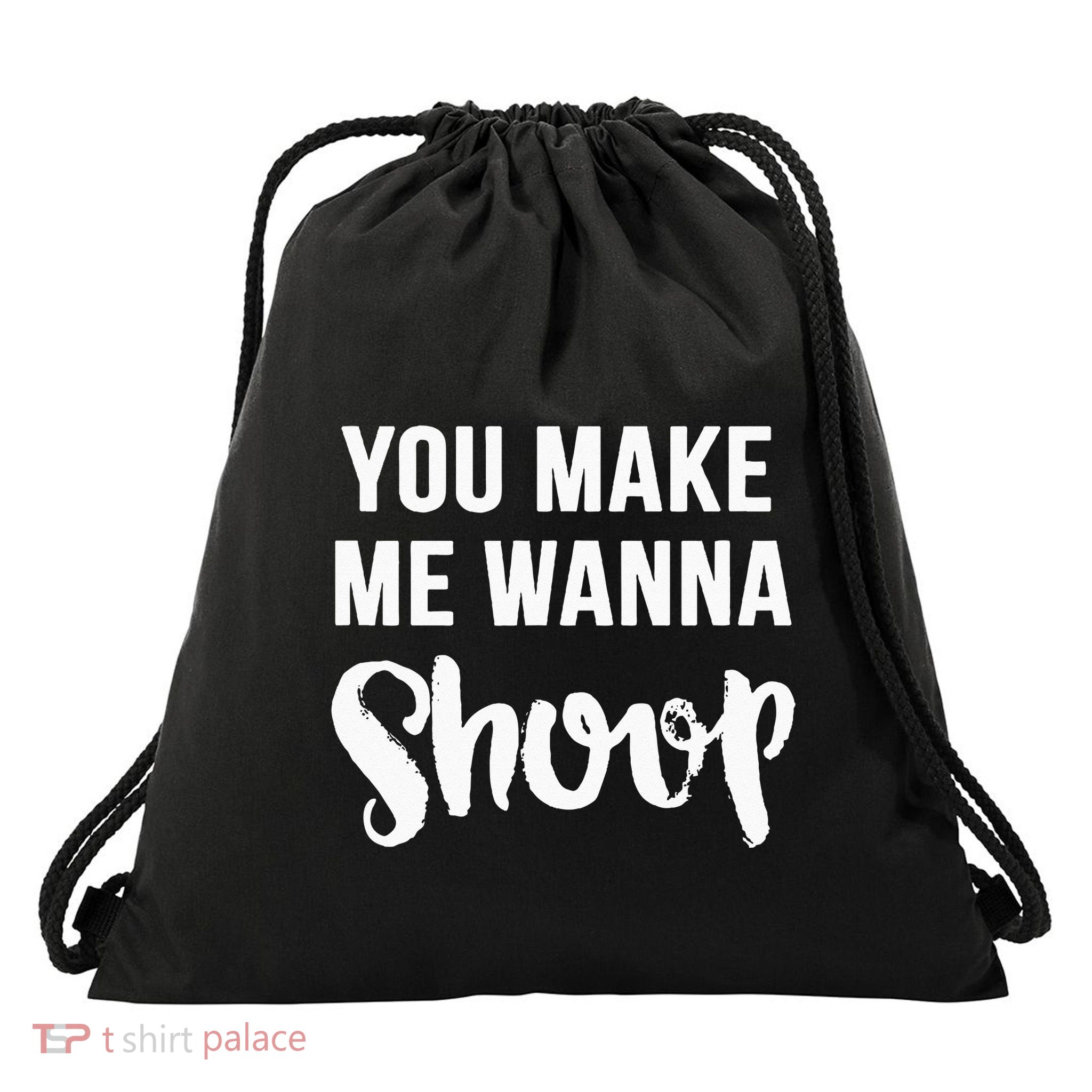 You Make Me Wanna Shoop Fun 90s Music Drawstring Bag