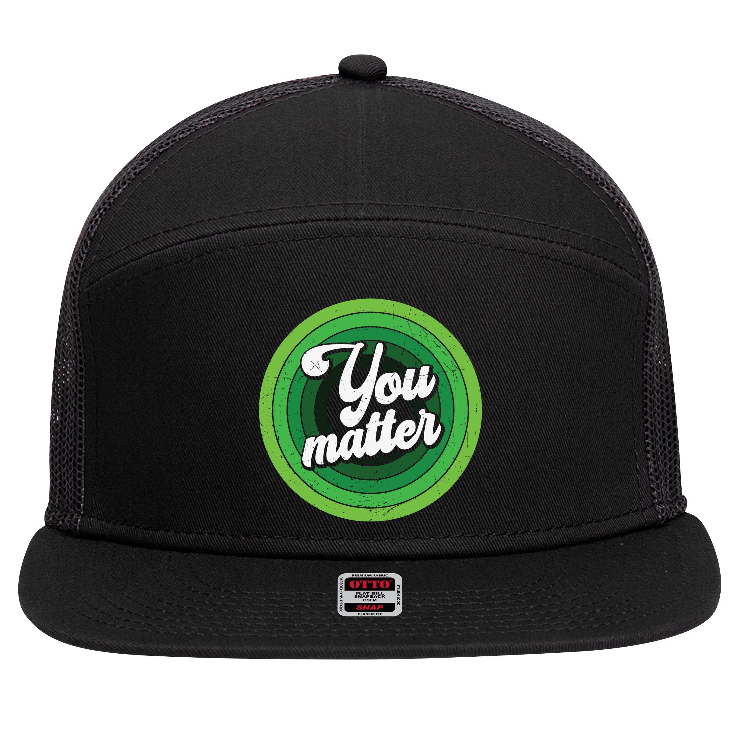 You Matter Mental Health Awareness 7 Panel Mesh Trucker Snapback Hat