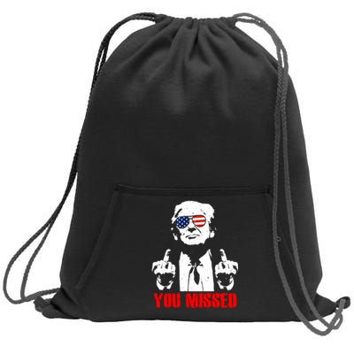 You Missed Middle Finger Trump 2024 Take America Back Pennsylvania Rally Sweatshirt Cinch Pack Bag