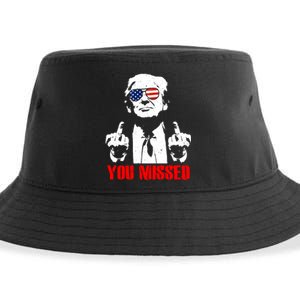 You Missed Middle Finger Trump 2024 Take America Back Pennsylvania Rally Sustainable Bucket Hat