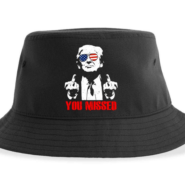 You Missed Middle Finger Trump 2024 Take America Back Pennsylvania Rally Sustainable Bucket Hat