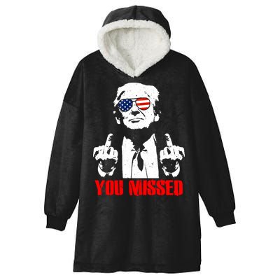You Missed Middle Finger Trump 2024 Take America Back Pennsylvania Rally Hooded Wearable Blanket
