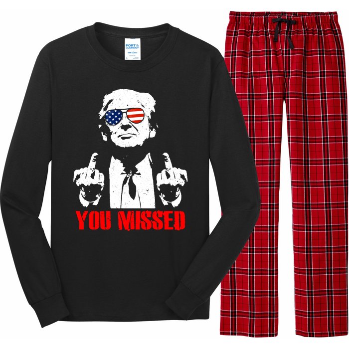 You Missed Middle Finger Trump 2024 Take America Back Pennsylvania Rally Long Sleeve Pajama Set