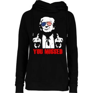 You Missed Middle Finger Trump 2024 Take America Back Pennsylvania Rally Womens Funnel Neck Pullover Hood