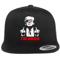 You Missed Middle Finger Trump 2024 Take America Back Pennsylvania Rally Flat Bill Trucker Hat