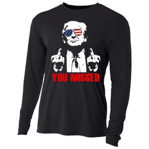 You Missed Middle Finger Trump 2024 Take America Back Pennsylvania Rally Cooling Performance Long Sleeve Crew