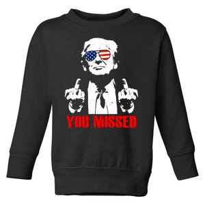 You Missed Middle Finger Trump 2024 Take America Back Pennsylvania Rally Toddler Sweatshirt