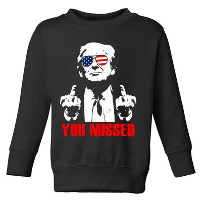 You Missed Middle Finger Trump 2024 Take America Back Pennsylvania Rally Toddler Sweatshirt