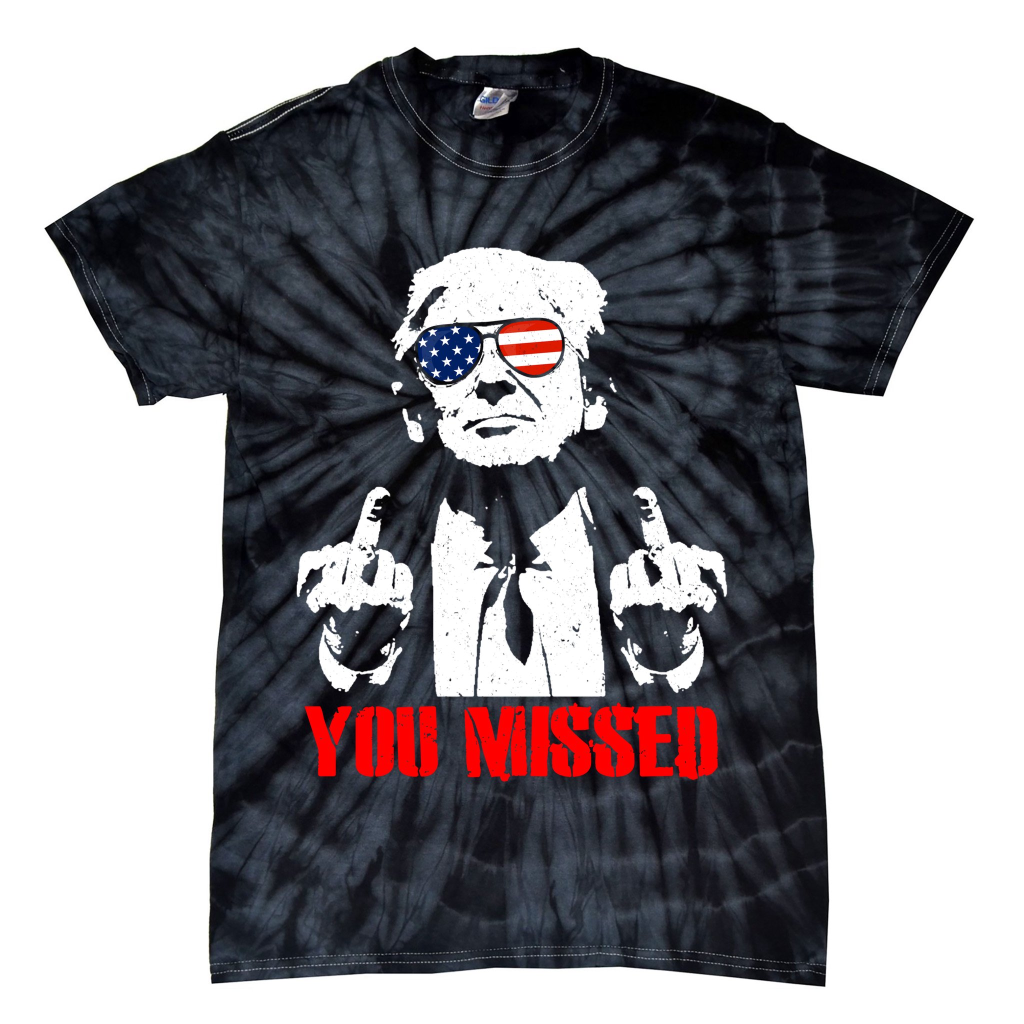 You Missed Middle Finger Trump 2024 Take America Back Pennsylvania Rally Tie-Dye T-Shirt