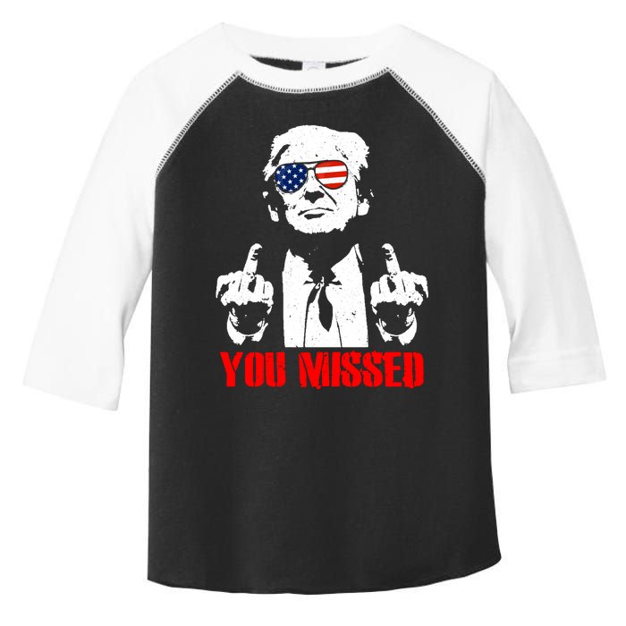 You Missed Middle Finger Trump 2024 Take America Back Pennsylvania Rally Toddler Fine Jersey T-Shirt