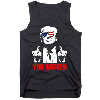 You Missed Middle Finger Trump 2024 Take America Back Pennsylvania Rally Tank Top