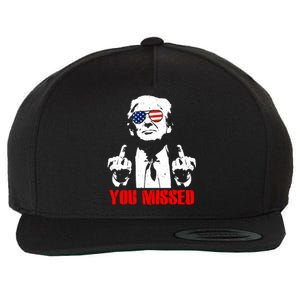 You Missed Middle Finger Trump 2024 Take America Back Pennsylvania Rally Wool Snapback Cap