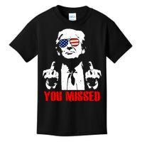 You Missed Middle Finger Trump 2024 Take America Back Pennsylvania Rally Kids T-Shirt