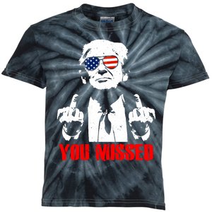 You Missed Middle Finger Trump 2024 Take America Back Pennsylvania Rally Kids Tie-Dye T-Shirt