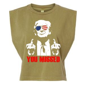 You Missed Middle Finger Trump 2024 Take America Back Pennsylvania Rally Garment-Dyed Women's Muscle Tee