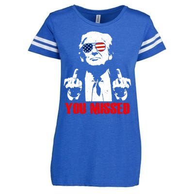 You Missed Middle Finger Trump 2024 Take America Back Pennsylvania Rally Enza Ladies Jersey Football T-Shirt