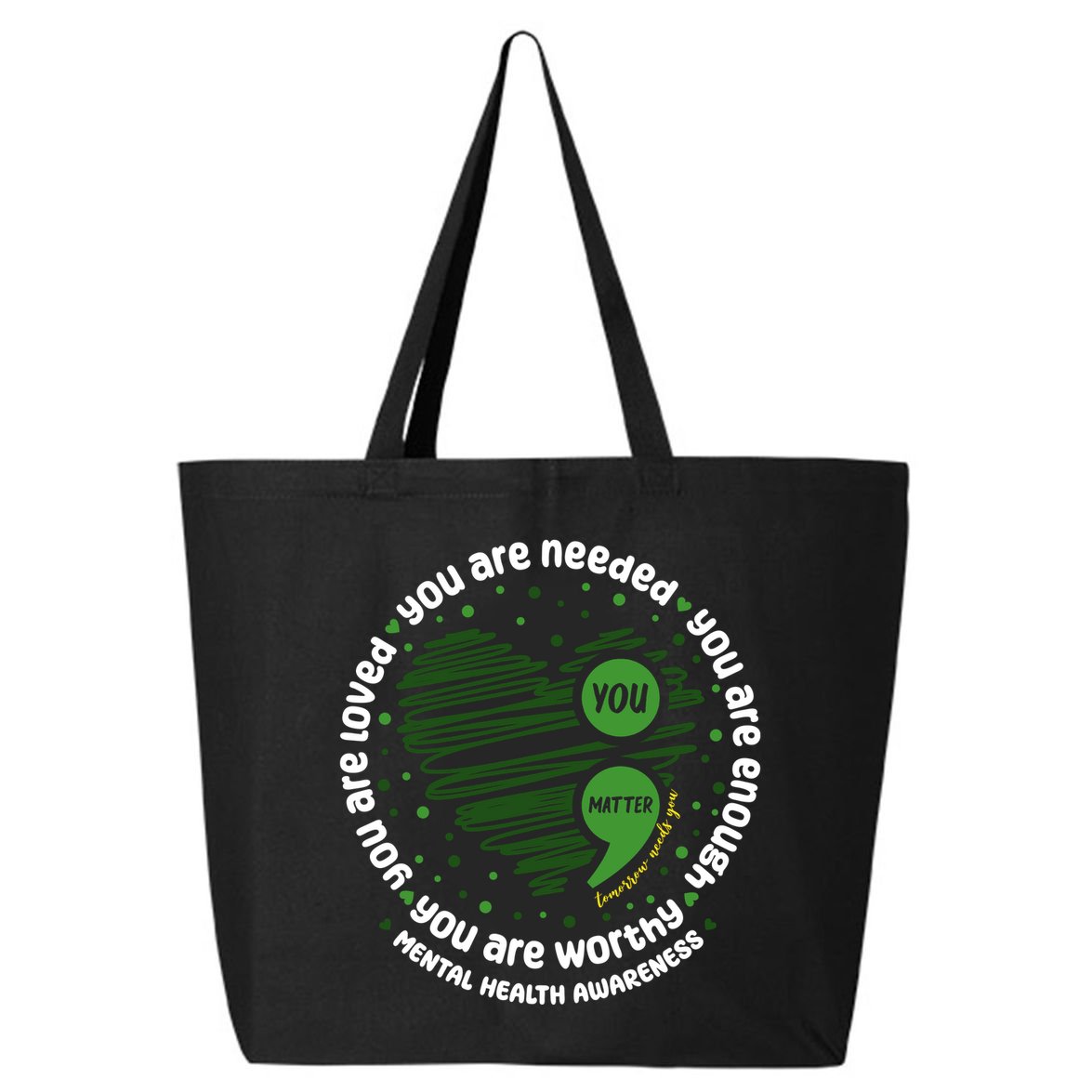You Matter Mental Health Awareness Heart 25L Jumbo Tote